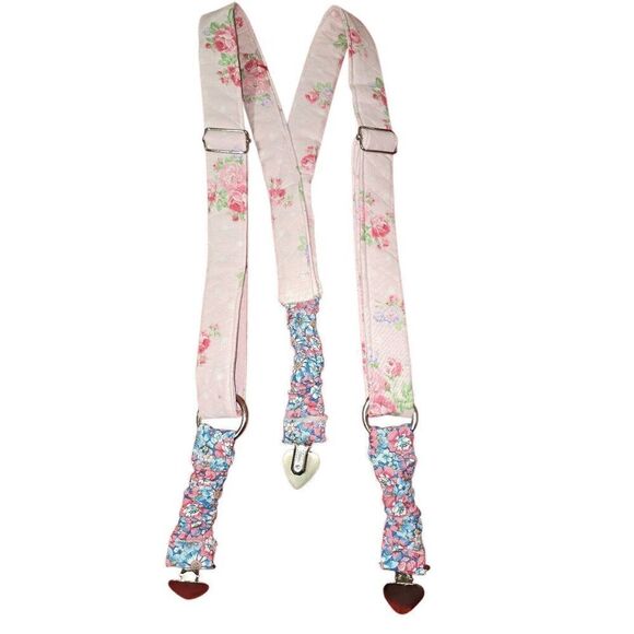 Rayvehn Vintage Floral Quilted Suspenders